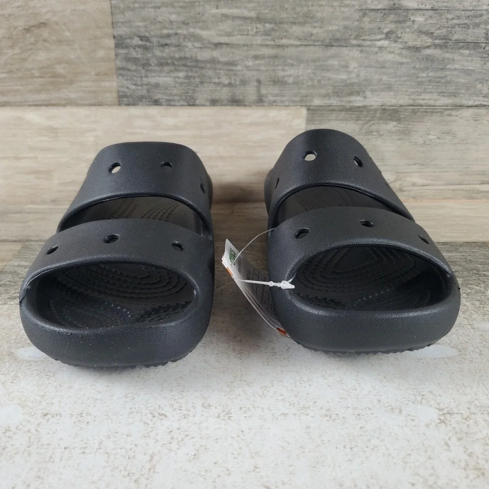 Crocs Classic V2 Little Kids Sandals Sz 3 J3 Black Rubber Comfort Slip On